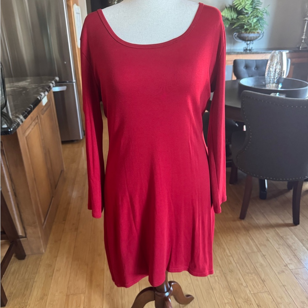 Elegant Red Long Sleeve Dress